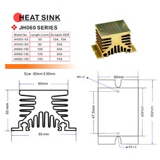 JC SSR 固態繼電器 AC TO AC MAX:40A / 48-480VAC, 1個, 散熱片(JH060-50 含發票),1到5個內