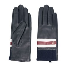 타미힐피거 로고 장식 가죽 장갑