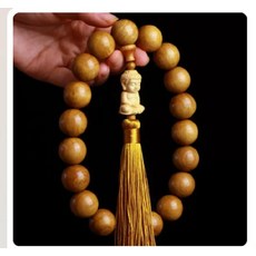 木質佛珠 佛像手串, 金絲楠木手串, 1個