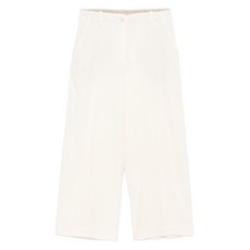 알리시 플리츠 디테일 코튼 팬츠