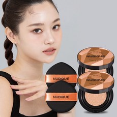 누디크 커버력 좋은 도자기 쿠션 순스킨 쉬어 글로우 팩트 본품 15g 연예인 홈쇼핑 광채 쿠션팩트, 2개, 23호