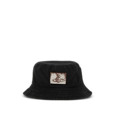 비비안웨스트우드 로고 코튼 버킷 햇