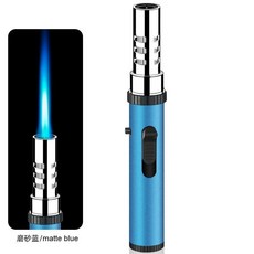 防風充氣打火機 噴槍頭 高溫噴射火, 磨砂藍, 1個