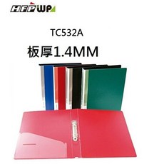 HFPWP TC532A PP 二孔無耳圓形夾板 加厚設計 1.4MM, 1個, A4 1吋 兩孔圓形夾 紅X5