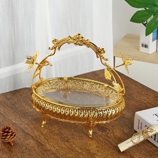 復古果盤果盆客廳桌面茶几合金擺件酒店婚慶裝飾用品擺, 1個, 金色