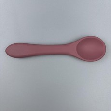 食品級環保矽膠寶寶軟叉勺 嬰兒訓練餐具, 1個, 硅膠勺子,桔色