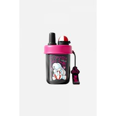NONOO MAIMAI小象吸管杯 400ml 陶瓷內膽, 黑粉色
