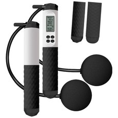 電子跳繩 無繩跳繩 計數跳繩 智能跳繩 健身跳繩 運動器材 爆汗跳繩, 黑色, 1個