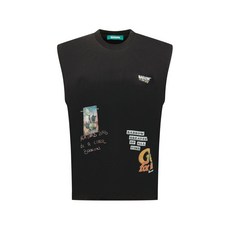 바로우 프린트 민소매 티셔츠