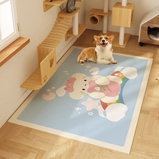 寵物地墊 防水防尿 PVC 隔涼防滑墊 貓咪狗狗專用地毯 80cm*120cm, 1個, 彩虹夢 一擦即淨 ,40cm*60cm/