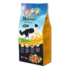 歡樂派乾狗糧 成犬飼料 全年齡適用 台灣製 美味又健康的狗乾糧, 3.5kg, 1個, 牛肉
