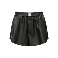MM6메종마르지엘라 밴딩 웨이스트 인조 레더 쇼츠