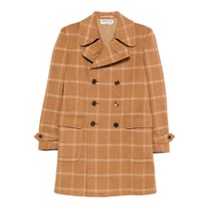 안젤로 빈티지 컬트 중고 1970's 체크 더블 브레스티드 코트