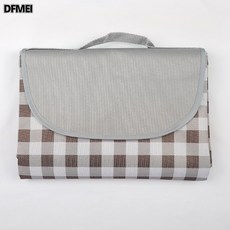 DFMEI 600D牛津布野餐墊防潮墊露營野餐布戶外地墊沙灘墊防水音樂節墊子, 棕白格