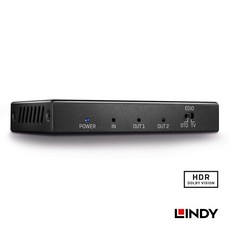 LINDY HDMI2.0 UHD 18G 4K60HZ 1對2影像分配器 (保固一年/隔日到貨), 1個