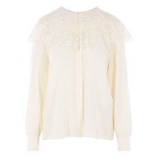 끌로에 레이스 트리밍 실크 탑