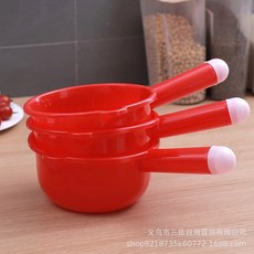 DFMEI 塑膠水舀子長柄水勺加厚摔不破水瓢廚房做飯家用大紅圓形, 1個, 如圖, 紅色