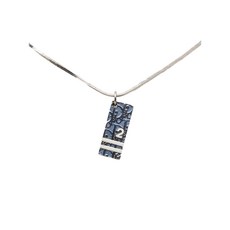 크리스찬 디올 중고 20th 센추리 실버 도금 오블리크 트로터 펜던트 코스튬 네크리스