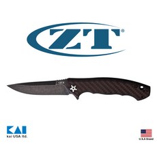 Zero Tolerance 美國 ZT 折刀 CPMS35VN 粉末鋼 黑石洗 暗紅碳纖維握柄 ZT0452RDBW, 1個