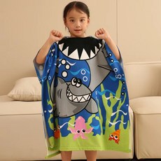 兒童連帽浴巾鬥篷浴袍 吸水速乾沙灘巾