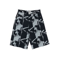 웨일즈보너 그래픽 프린트 데님 쇼츠