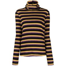 안나수이 스트라이프 터틀 넥 스웨터