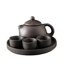 迷你紫泥西施茶壺茶杯組 一壺三杯 盤, 一壺三杯 盤 紫泥西施, 1個