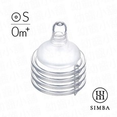小獅王辛巴 Simba 超柔防脹氣 - 寬口玻璃/PPSU奶瓶適用, 1個, 寬口(圓孔)奶嘴:S-4入(0個月以上)