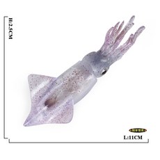 SPG 隨草憶境 (3款高品質畫工)仿真魷魚章魚烏賊透抽花枝海底世界動物模型兒童玩具益智公仔, 1個, 紫斑魷魚