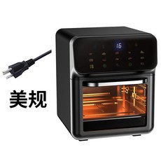 110V 台灣用 大容量 多功能 可視智能 無油低脂 電烤箱 空氣炸鍋 家用一體機, 灰色,Free