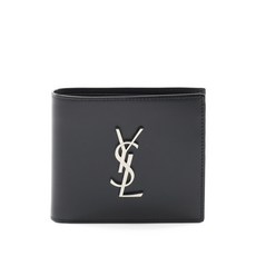생 로랑 중고 2020 이스트 웨스트 로고 장식 2단 지갑