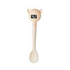 智慧測溫矽膠嬰兒輔食勺, 測溫勺 - 2 黃, 1個