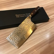 職匠 大馬士革 67層VG-10鋼芯 中式菜刀 - 沙漠鐵木柄 刃長18.5cm, 1個
