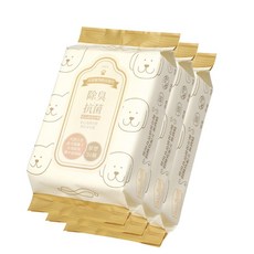 Baan 貝恩 質感寵物除臭抗菌濕巾 天然大豆溫和成分 厚型 無酒精, 3個, 30抽