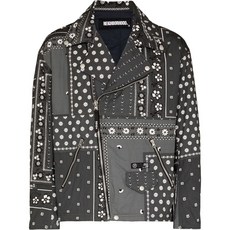 네이버후드 반다나 프린트 바이커 재킷