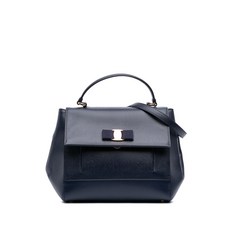 페라가모 중고 2010-2025 Leather Carrie Vara Bow Top Handle Bag satchel