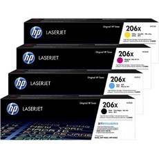 HP 206X 原廠高容量碳粉匣 贈100元禮券, 1個, 黑+藍+黃+紅
