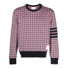 톰 브라운 체크 자카드 크루 넥 스웨트셔츠