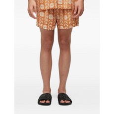 오스클렌 데이지 플로럴 패턴 드로스트링 쇼츠