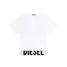 디젤 업티-스포츠 로고 언더밴드 크루 넥 크롭 탑