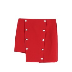 베르사체 중고 비대칭 버튼 업 미니 스커트