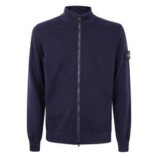 스톤 아일랜드 로고 패치 집업 가디건