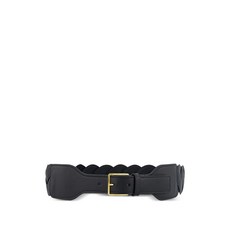 알투자라 브레이디드 카프스킨 스퀘어 버클 벨트