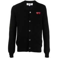 꼼데가르송플레이 더블 하트 가디건