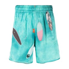 블루스카이인 그래픽 프린트 데크 쇼츠