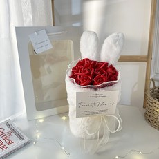 小香風永生花花束抱枕靠墊 毛絨玫瑰手捧花