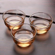 耐熱加厚功夫玻璃品茗小茶杯 透明玉蘭主人杯, 1個, 4個裝,30毫陞