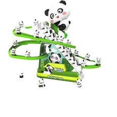 電動爬樓梯小熊貓玩具 自動滑行 兒童益智 附30首音樂, 電池版【配電池+螺絲刀】1首歌小熊貓爬梯 3個公仔, 1個, 22.4cm