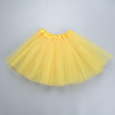 優選 半身裙舞蹈裙三層芭蕾舞成人演出服蓬蓬裙裙女半裙公主裙紗裙 副廠產品, 1個, 黃色,裙長40釐米 均碼無內襯, 黃色