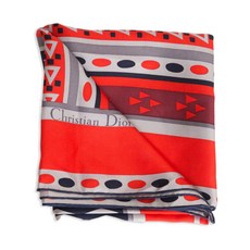 크리스찬 디올 중고 1970s 기하학 실크 스카프